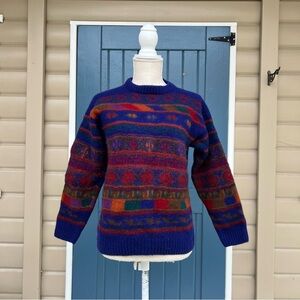 Nomadic Traders Multicolor Crew Neck Sweater Unisex men’s XS, Women’s S